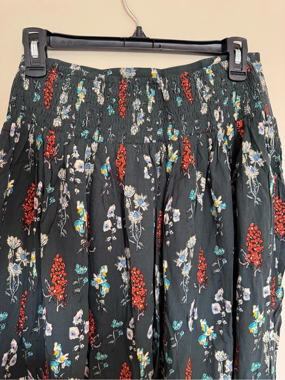 Natural Life Addie Midi Skirt in Charcoal Floral Print